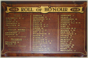 WW1 plaque